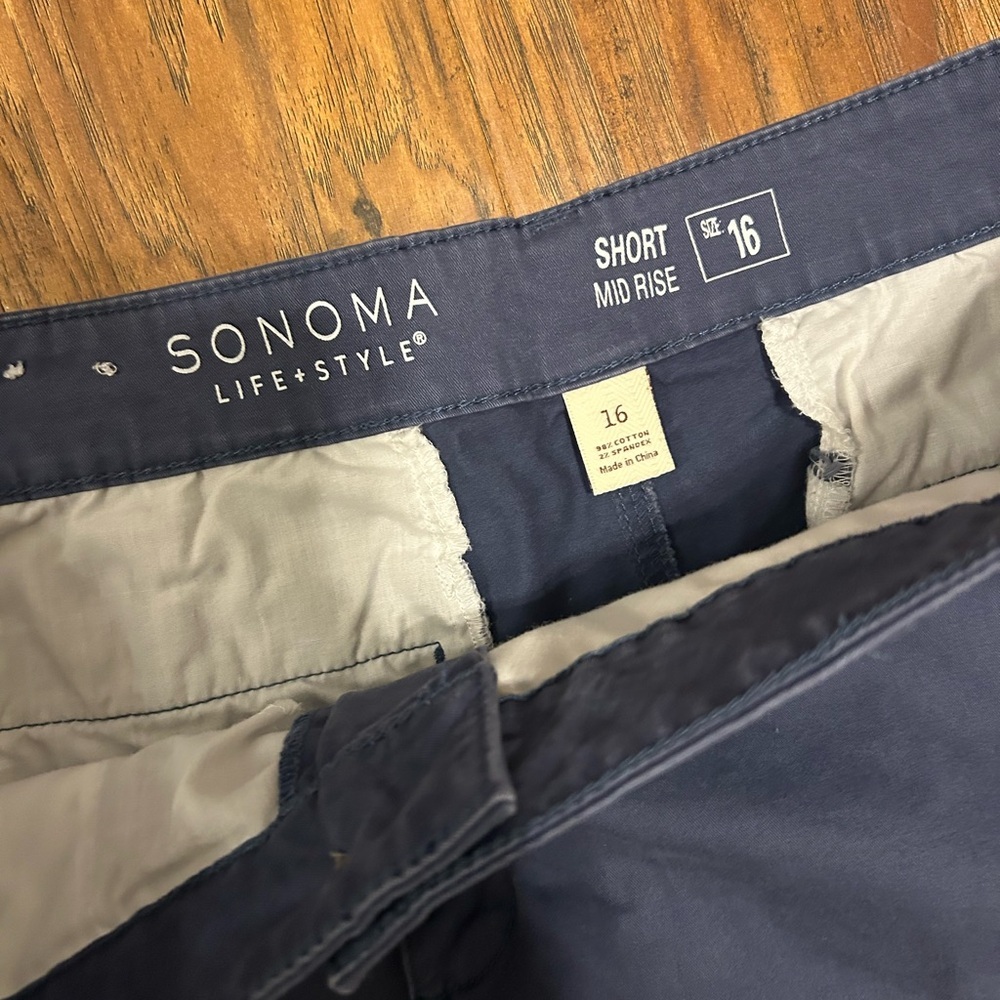 Women's Navy Blue Shorts With Pockets Size 16 Sonoma Lifestyle - Picture 3 of 9